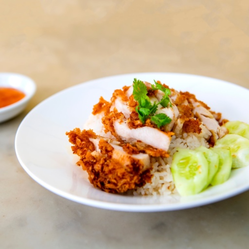 Crispy Chicken Fillet with Vegetable Rice